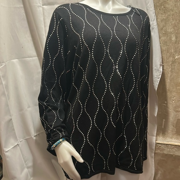 NWT Sz 3x black sweater like top - Picture 1 of 2